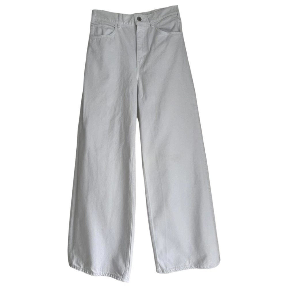 CELINE Women's High Rise Wide Leg White Jeans - size 30